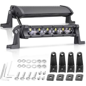 LED Light Bar 6 Inch, Niwaker 2PCS 96W Flood LED Pods Single Row Driving Lights Backup Lights Slim LED Pods Lights Off Road Fog Lights for Truck SUV Bike UTV ATV Boat Toyota