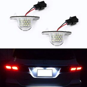 Gempro 2Pcs LED License Plate Light Lamp Assembly For Honda Jazz Crosstour Odyssey Stream Insight HR-V FR-V CR-V Edix, Powered by 18SMD Xenon White LED Lights