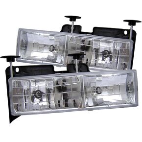 Spyder Auto HD-YD-CCK88-C Chevy C/K Series 1500/2500/3500/Chevy Tahoe/GMC C/K Series 1500/2500/3500/GMC Jimmy/GMC Yukon Chrome Crystal Glass Headlight