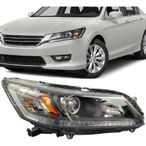 Headlight Assembly Compatible with 2013-2015 Honda Accord 4-Door Sedan Halogen Headlamp Replacement - Left Driver Side HO2502151
