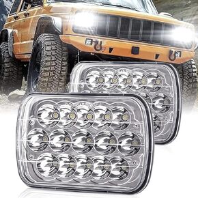 DOT Approved 4x6 LED Headlights 4PCS 65W Hi/Low Sealed Beam H6545 Rectangular Projector Headlamp Replace H4651 H4652 H4656 H4666 for Kenworth T600 T800 W900 Peterbilt 378 379 Truck
