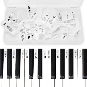 88 Full-Size Piano Keyboard Stickers Removable,Piano Keyboard Note Labels,Made of Silicone No Need Stickers reusable,Piano Notes Guide for Beginner