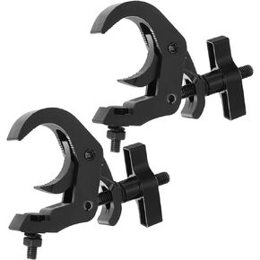 uxcell Light Truss Clamps، 1.2 بوصة عرض أنبوب إضاءة المسرح C المشبك سبائك الألومنيوم لـ 1.57-2.05 بوصة OD أنبوب أقصى تحميل 200 رطل، أسود 2 قطعة