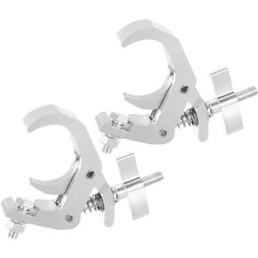uxcell Light Truss Clamps, 1"W Stage Lighting Pipe C Clamp Aluminum Alloy for 1.57-2.36" OD Tube Max Load 120lb, Silver 2Pcs