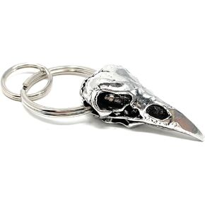Bravo Bells Raven Skull Keychain - Pewter Keychain for Bikers - Made in The USA
