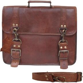 Genuine Leather Briefacse Laptop Bag For Men Messenger Handbug Brown Shoulder Bag Crossbody Bag