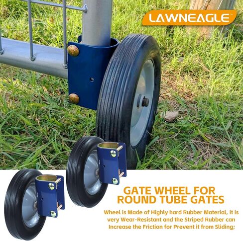 S16100600 Gate Wheel for Round Tube Gates 1-5/8" to 2" in Diameter, Quality Solid Steel Structure and Highly Hard Rubber Material for Various Terrains Such as Concrete, Grass, Gravel Ground in Saudi Arabia