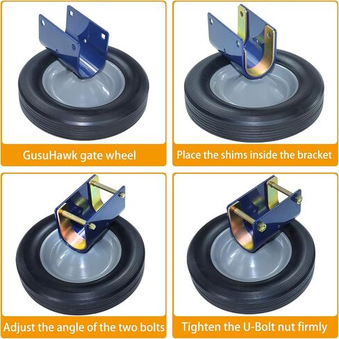S16100600 Gate Wheel for Round Tube Gates 1-5/8" to 2" in Diameter, Quality Solid Steel Structure and Highly Hard Rubber Material for Various Terrains Such as Concrete, Grass, Gravel Ground in Saudi Arabia
