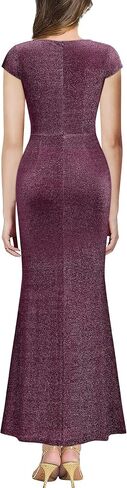 Miusol Women's Classy Style Round Neck Ruffle Cocktail Prom Long Dress in Saudi Arabia