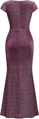 Miusol Women's Classy Style Round Neck Ruffle Cocktail Prom Long Dress in Saudi Arabia
