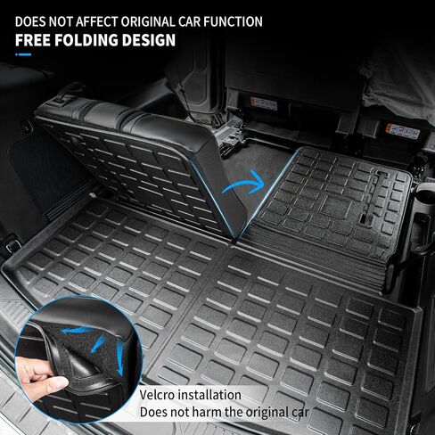 حصيرة الشحن متوافقة مع 2020-2024 Ford Explorer Cargo Liner Trunk Mat TPE جميع الأحوال الجوية غطاء المقعد الخلفي حامي لملحقات مستكشف الركاب 6 و7 (ترقية حصيرة صندوق السيارة مع حصيرة مسند الظهر) in Kuwait