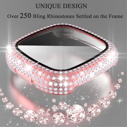 RICHONE [3 عبوات] حافظات بلينغ متوافقة مع حافظة حماية شاشة الساعة الذكية Fitbit Versa 3، أغطية ممتصة للصدمات الماسية إطار صلب لملحقات ساعة Fitbit Sense (شفاف × 3) in Kuwait