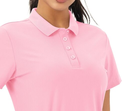 MAGCOMSEN Women's Polo Shirts Quick Dry Short Sleeve Golf Shirt Moisture Wicking 4-Button Shirt in Saudi Arabia