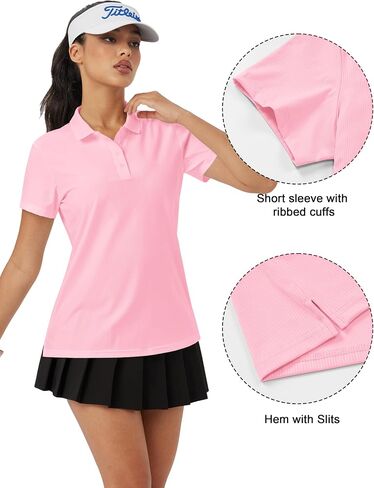 MAGCOMSEN Women's Polo Shirts Quick Dry Short Sleeve Golf Shirt Moisture Wicking 4-Button Shirt in Saudi Arabia