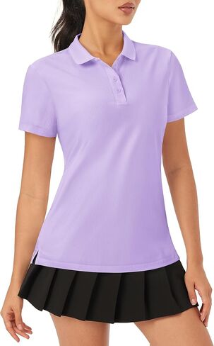 MAGCOMSEN Women's Polo Shirts Quick Dry Short Sleeve Golf Shirt Moisture Wicking 4-Button Shirt in Saudi Arabia