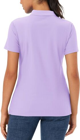 MAGCOMSEN Women's Polo Shirts Quick Dry Short Sleeve Golf Shirt Moisture Wicking 4-Button Shirt in Saudi Arabia
