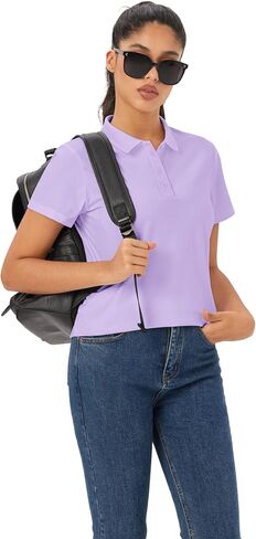 MAGCOMSEN Women's Polo Shirts Quick Dry Short Sleeve Golf Shirt Moisture Wicking 4-Button Shirt in Saudi Arabia