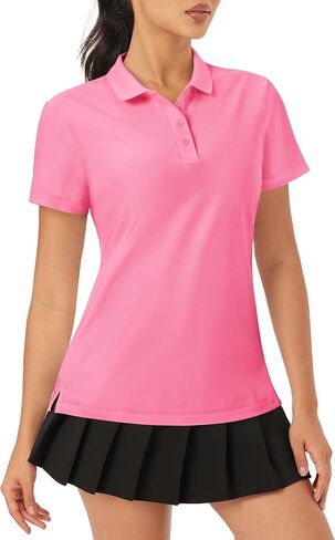 MAGCOMSEN Women's Polo Shirts Quick Dry Short Sleeve Golf Shirt Moisture Wicking 4-Button Shirt in Saudi Arabia