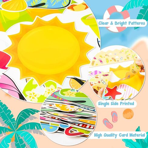 133Pcs Summer Bulletin Board Cutouts Flip Flop Into Summer Classroom Decoration Trim Borders Colorful School Blackboard Wall Decor Hawaiian Beach Party Decor Back to School Supplies in Saudi Arabia