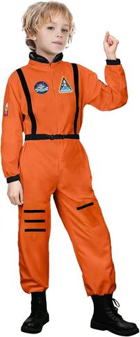 LENSOUS Kids Astronaut Air Force Flight Suit Costume Space Pilot Fighter Jumpsuit Halloween Role Play for Boys Girls in Saudi Arabia