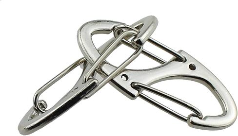RLECS 15PCS 41mm/1.6inch Silver Luggage Zip Clip Anti Theft Device Backpack Zip Puller Double Head Spring Loaded Zinc Alloy S Shaped Keychain Hook Suitable for Attaching Key and Chain and Rope Lock in Saudi Arabia