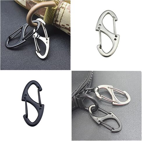 RLECS 15PCS 41mm/1.6inch Silver Luggage Zip Clip Anti Theft Device Backpack Zip Puller Double Head Spring Loaded Zinc Alloy S Shaped Keychain Hook Suitable for Attaching Key and Chain and Rope Lock in Saudi Arabia