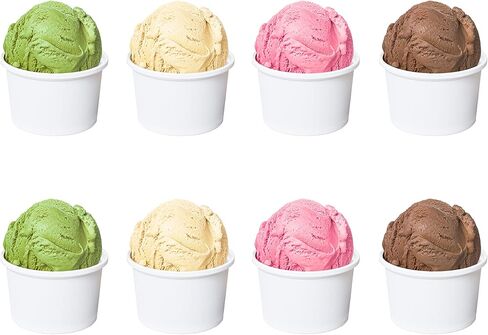 Axe Sickle 50 Pcs 9 Ounce Paper Ice Cream Cups Disposable Dessert Bowls for Hot or Cold Food, Sundae, Frozen Yogurt, Soup, White in Saudi Arabia