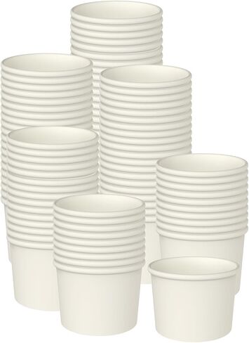 Axe Sickle 50 Pcs 9 Ounce Paper Ice Cream Cups Disposable Dessert Bowls for Hot or Cold Food, Sundae, Frozen Yogurt, Soup, White in Saudi Arabia