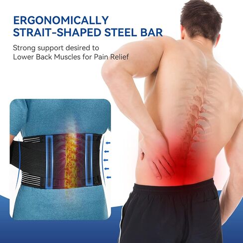 Back Brace for Men Lower Back，Back Support Belt For Women，Breathable Lower Back Support Belt Pain Relief With 6 Stays for Heavy Lifting Herniated Disc, Sciatica, Scoliosis Size L in Saudi Arabia