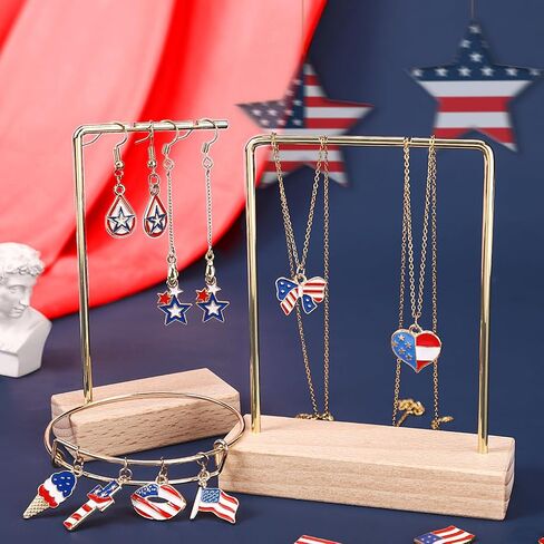 72 قطعة من سحر العلم الأمريكي، 12 نمطًا من سحر يوم الذكرى الوطني، قلادة سحر المينا بعلم الولايات المتحدة الأمريكية ليوم الاستقلال، سحر الرابع من يوليو لقلادة DIY وحلق وسوار لصنع المجوهرات in Kuwait