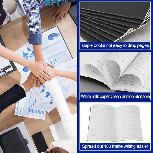 36 Pack A5 Journal Notebook Soft Cover Notebooks 48 Page Travel Notebook Writing Drawing Blank Cover Journal Memo Diary Subject for Students School Classroom Office (Black,Transverse Line) in Saudi Arabia