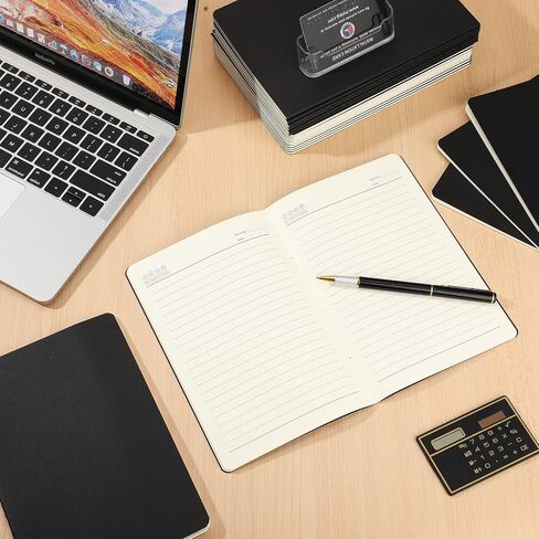 36 Pack A5 Journal Notebook Soft Cover Notebooks 48 Page Travel Notebook Writing Drawing Blank Cover Journal Memo Diary Subject for Students School Classroom Office (Black,Transverse Line) in Saudi Arabia