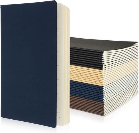 36 Pack A5 Journal Notebook Soft Cover Notebooks 48 Page Travel Notebook Writing Drawing Blank Cover Journal Memo Diary Subject for Students School Classroom Office (Black,Transverse Line) in Saudi Arabia