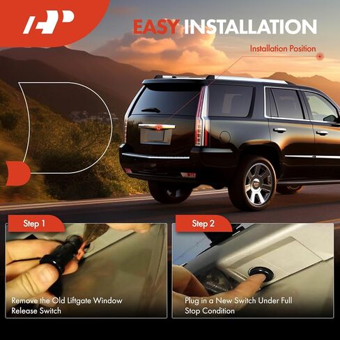 A-Premium Rear Hatch Button Back Liftgate Window Glass Release Switch - Compatible with Chevy, GMC, Cadillac Models - Suburban 1500 2500, Tahoe, Yukon, Escalade - 2007-2014 - Replace 15798062 22863048 in Saudi Arabia