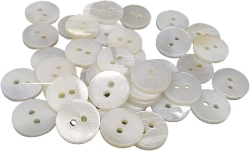 50 Nacar Natural Shell Buttons - Sewing Accessory - 6 Sizes - Manufactured and Shipped from Spain - (20 mm) in Saudi Arabia