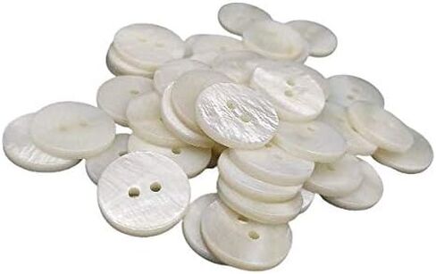 50 Nacar Natural Shell Buttons - Sewing Accessory - 6 Sizes - Manufactured and Shipped from Spain - (20 mm) in Saudi Arabia