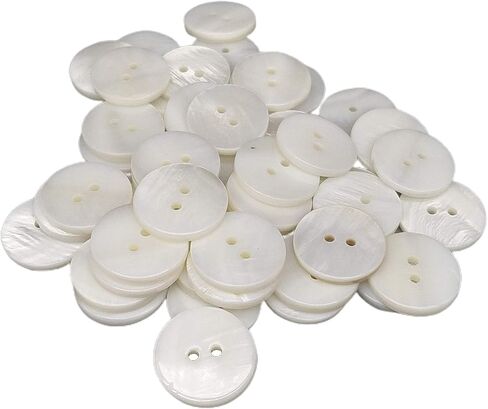 50 Nacar Natural Shell Buttons - Sewing Accessory - 6 Sizes - Manufactured and Shipped from Spain - (20 mm) in Saudi Arabia