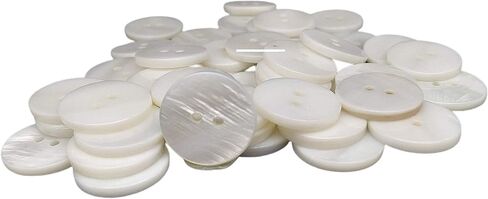 50 Nacar Natural Shell Buttons - Sewing Accessory - 6 Sizes - Manufactured and Shipped from Spain - (20 mm) in Saudi Arabia