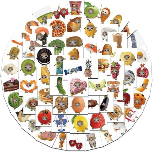 65Pcs Cat Stickers Cute Kawaii Animal Meme Stickers Water Bottle Skateboard Snowboard Laptop Decal Decoration Gift Boys Girls Christmas Birthday Teens in Saudi Arabia