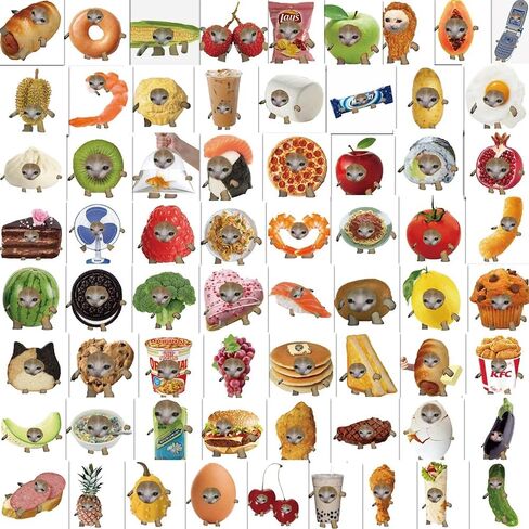 65Pcs Cat Stickers Cute Kawaii Animal Meme Stickers Water Bottle Skateboard Snowboard Laptop Decal Decoration Gift Boys Girls Christmas Birthday Teens in Saudi Arabia
