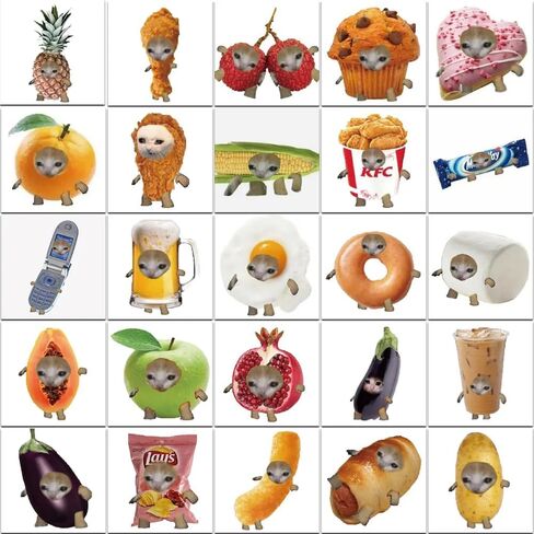 65Pcs Cat Stickers Cute Kawaii Animal Meme Stickers Water Bottle Skateboard Snowboard Laptop Decal Decoration Gift Boys Girls Christmas Birthday Teens in Saudi Arabia