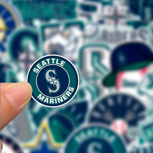 25 PCS Seattle American Mariners Baseball Stickers for Water Bottle, Laptop, Bicycle, Computer, Motorcycle, Travel Case, Car Decal Decoration Sticker in Kuwait