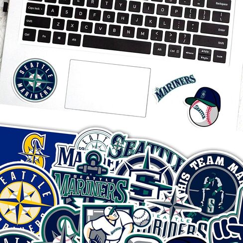 25 PCS Seattle American Mariners Baseball Stickers for Water Bottle, Laptop, Bicycle, Computer, Motorcycle, Travel Case, Car Decal Decoration Sticker in Kuwait