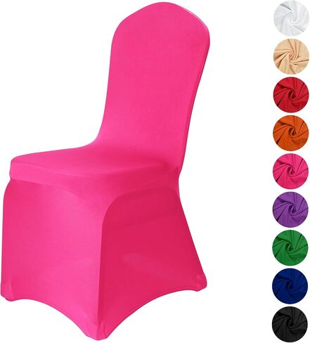 Stretch Spandex Chair Cover, 20PCS Dining Room Chair Covers, Universal Washable Decoration Elastic Chair Slipcovers for Wedding Party Holidays, Celebration(Purple, 20pcs) in Saudi Arabia