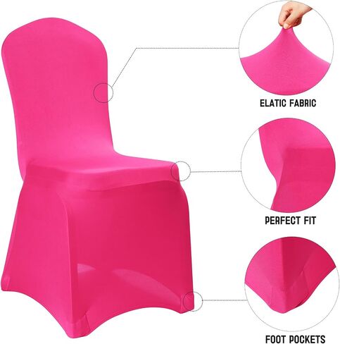 Stretch Spandex Chair Cover, 20PCS Dining Room Chair Covers, Universal Washable Decoration Elastic Chair Slipcovers for Wedding Party Holidays, Celebration(Purple, 20pcs) in Saudi Arabia