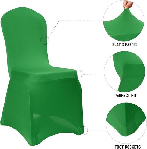 Stretch Spandex Chair Cover, 20PCS Dining Room Chair Covers, Universal Washable Decoration Elastic Chair Slipcovers for Wedding Party Holidays, Celebration(Purple, 20pcs) in Kuwait