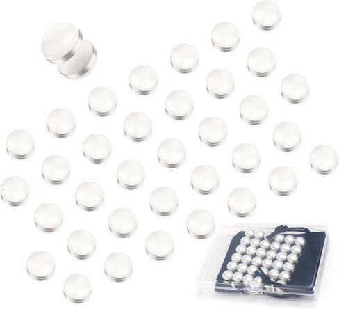 HengLiSam Veil Weights Pearl Magnetic Set, 36 pack with Case, Neutral style Elegant Classic for Wedding, Bridal Veils, Hijabs, Shirt Collar, Necktie, Scarves, Head Covering, Cufflinks, Smooth Pearls in Kuwait