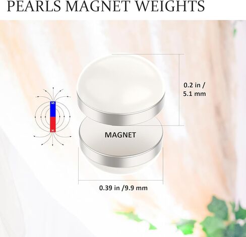 HengLiSam Veil Weights Pearl Magnetic Set, 36 pack with Case, Neutral style Elegant Classic for Wedding, Bridal Veils, Hijabs, Shirt Collar, Necktie, Scarves, Head Covering, Cufflinks, Smooth Pearls in Kuwait