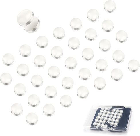 HengLiSam Veil Weights Pearl Magnetic Set, 36 pack with Case, Neutral style Elegant Classic for Wedding, Bridal Veils, Hijabs, Shirt Collar, Necktie, Scarves, Head Covering, Cufflinks, Smooth Pearls in Kuwait