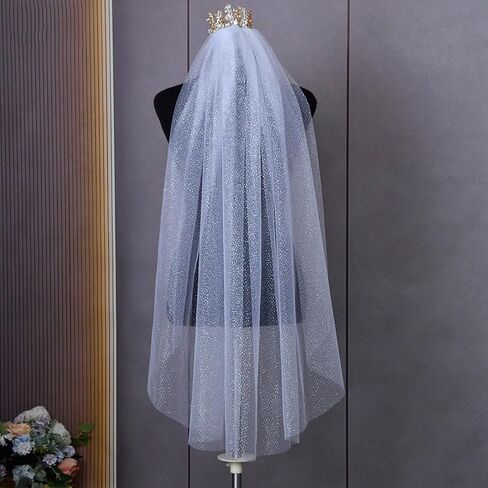 Wedding Veils For Brides Cathedral Wedding Veil Long Sparkle With Hairbrush in Saudi Arabia